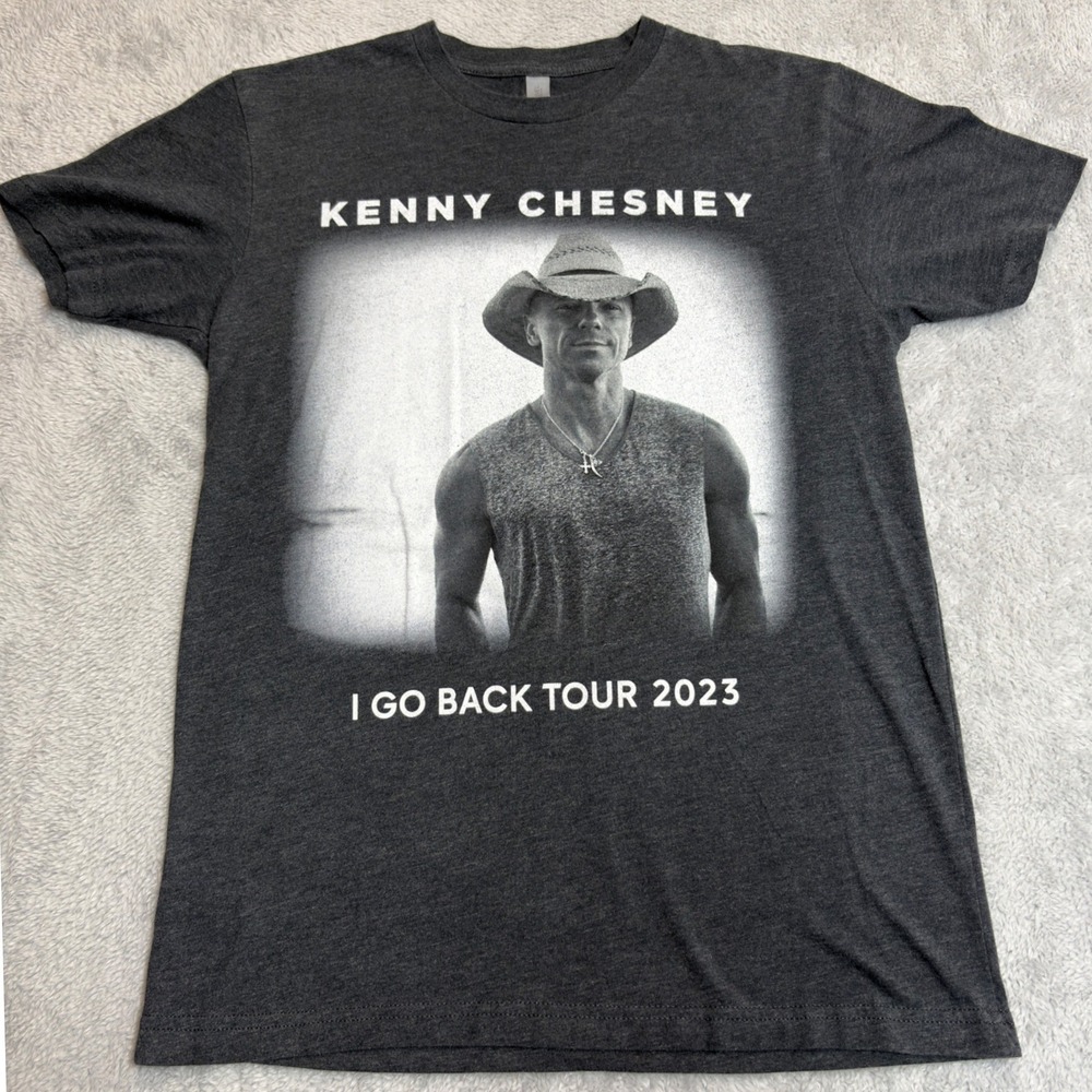 Next Level Kenny Chesney T-Shirt Unisex Small Gray I Go Back Tour 2023 Graphic